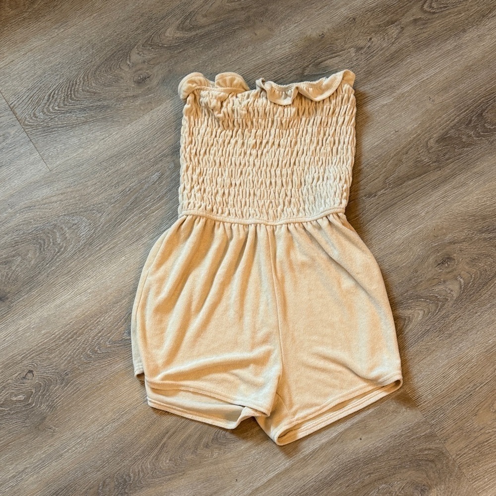 Le lis- Cream One Piece Romper- swimsuit cover up- size m
